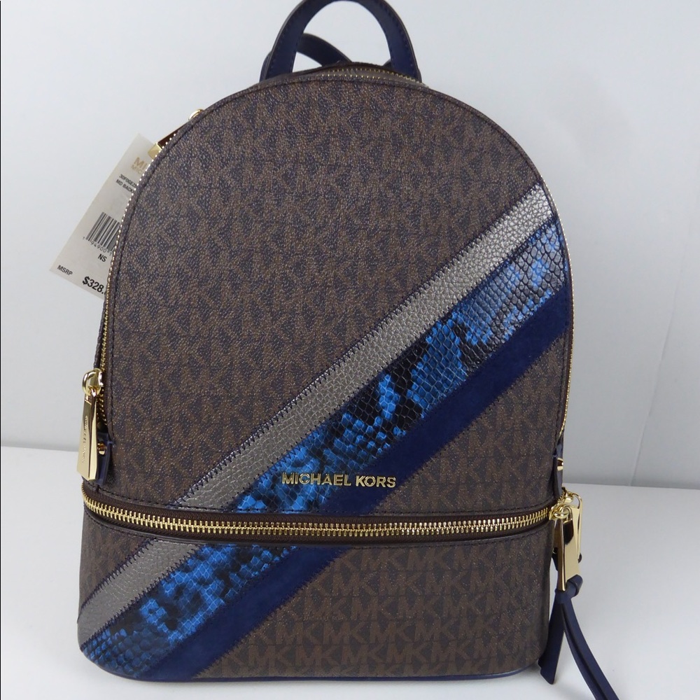 Michael Kors Rhea Signature MK Canvas Backpack NWT